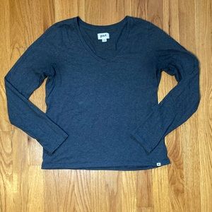 Pact Softspun V-Neck Tee - Long sleeve T-shirt - Organic Cotton - Gray Size M